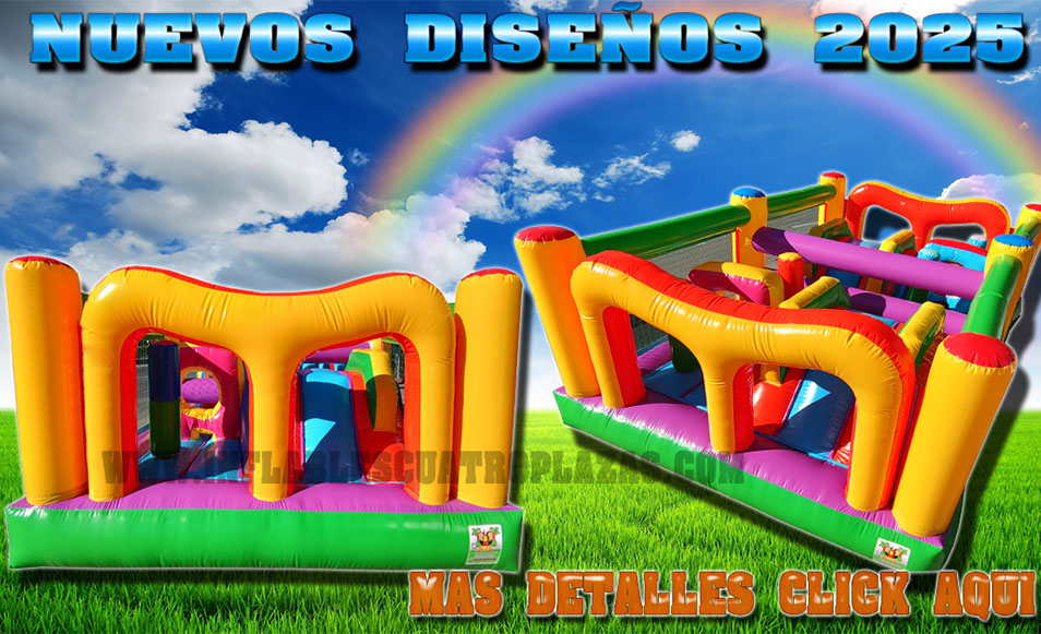 castillo inflable blanco con pileta y rampa